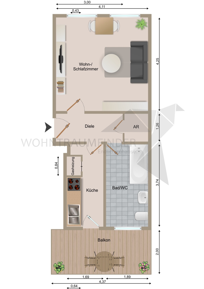 Grundriss Erdgeschosswohnung Zwickau