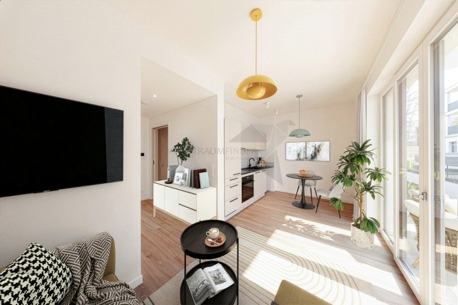 Visualisierung Kochen I Wohnen Erdgeschosswohnung Chemnitz