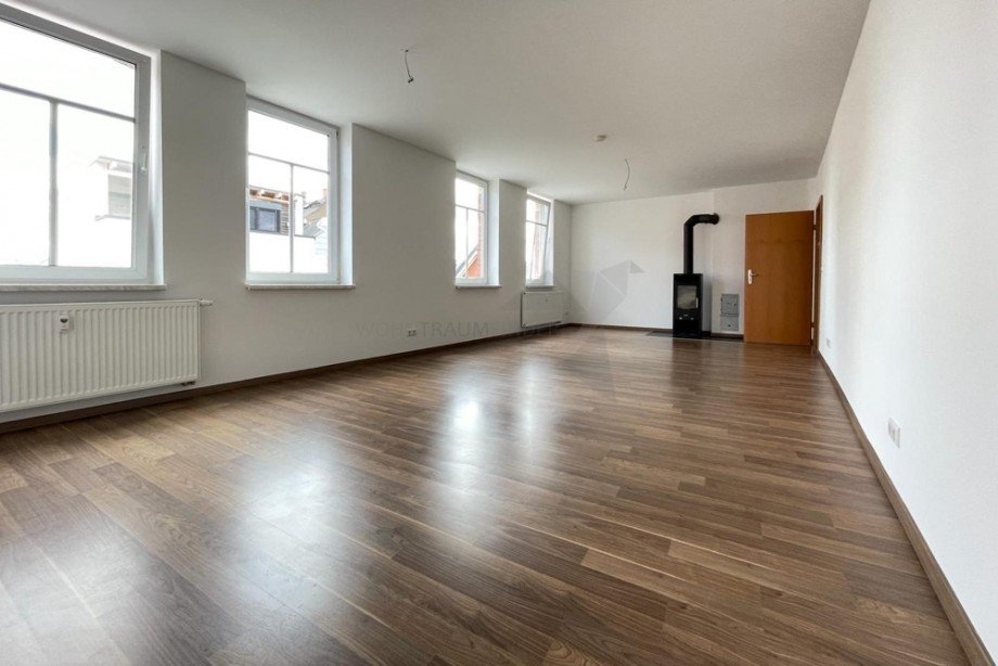 Wohnzimmer mit Kamin Etagenwohnung Zwickau