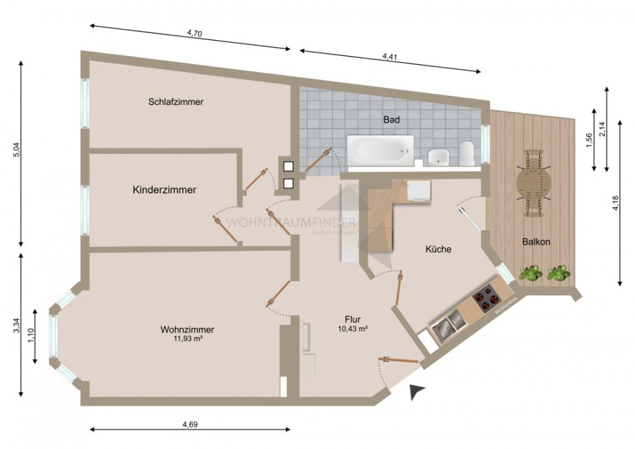 Grundriss Etagenwohnung Zwickau