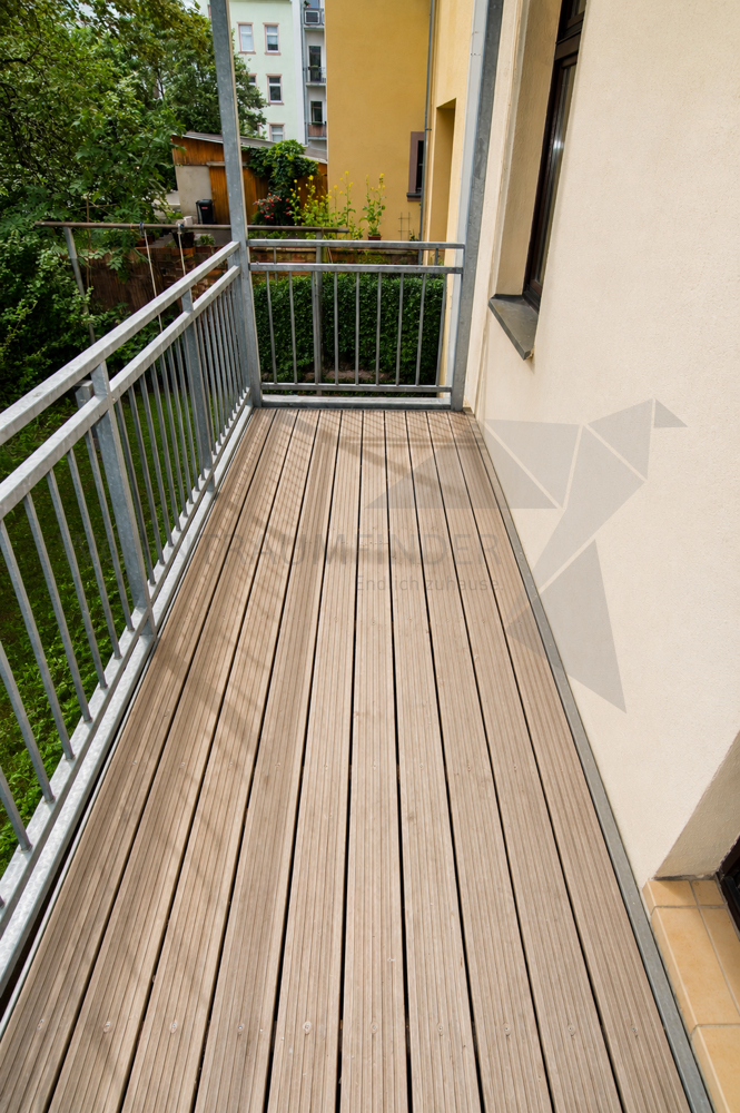 Detail Balkon Erdgeschosswohnung Chemnitz