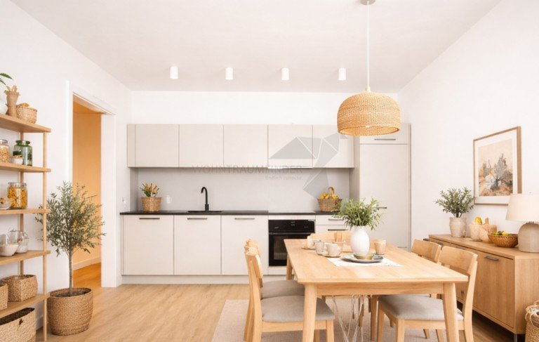 Visualisierung_4Zi Koch-Essbereich Chemnitz Etagenwohnung ++ Angebot ++ barrierefreie 4-Zimmer-Wohnung mit 2 Balkonen, Einbauk�che & Tiefgaragenstellplatz