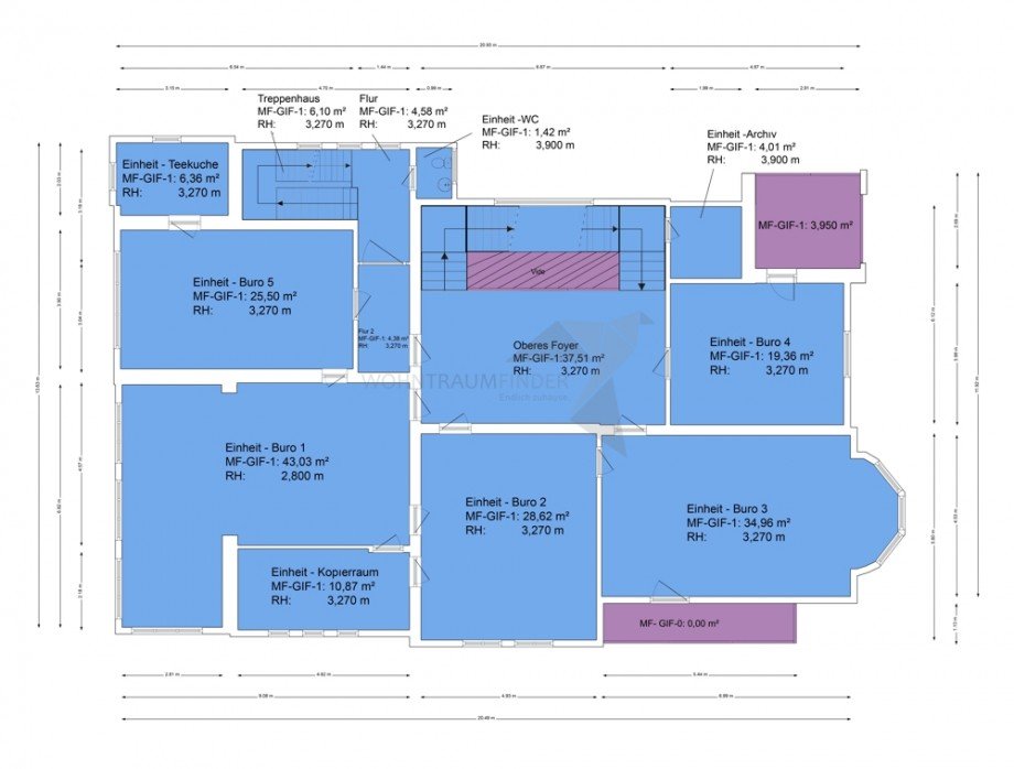 Grundriss 1. Obergeschoss B�rohaus Chemnitz