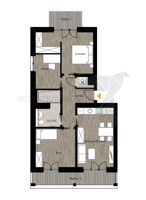 Grundriss WE 34 Etagenwohnung Chemnitz