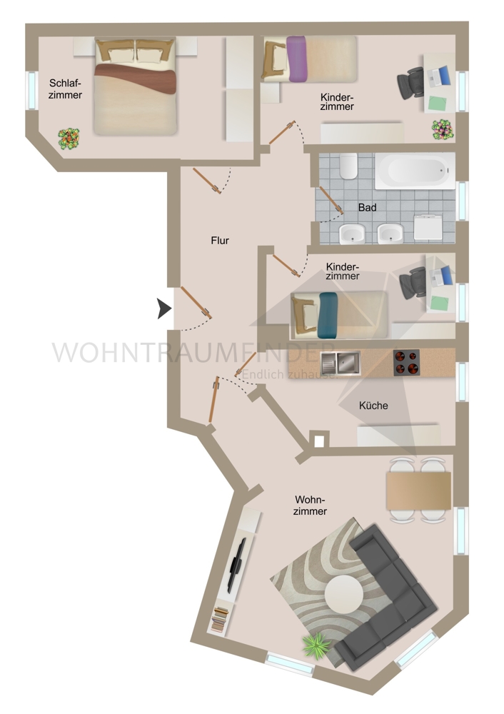 Grundriss Dachgeschosswohnung Zwickau