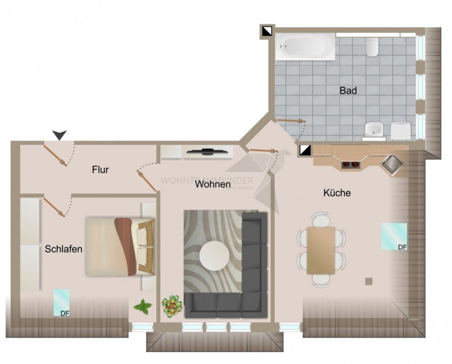Grundriss Dachgeschosswohnung Zwickau
