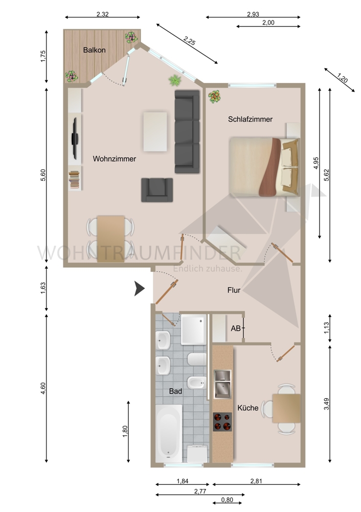 Grundriss Etagenwohnung Zwickau / Schedewitz