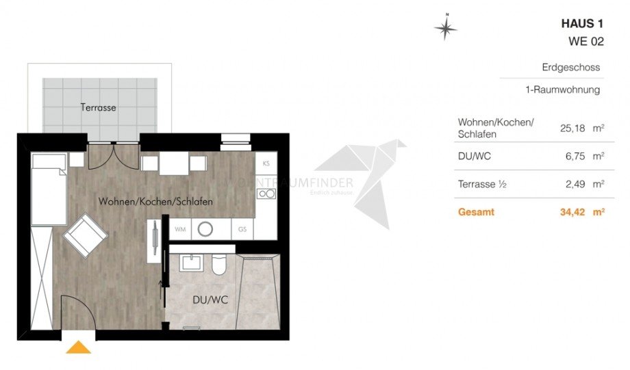 Grundriss H1 WE02 Erdgeschosswohnung Chemnitz