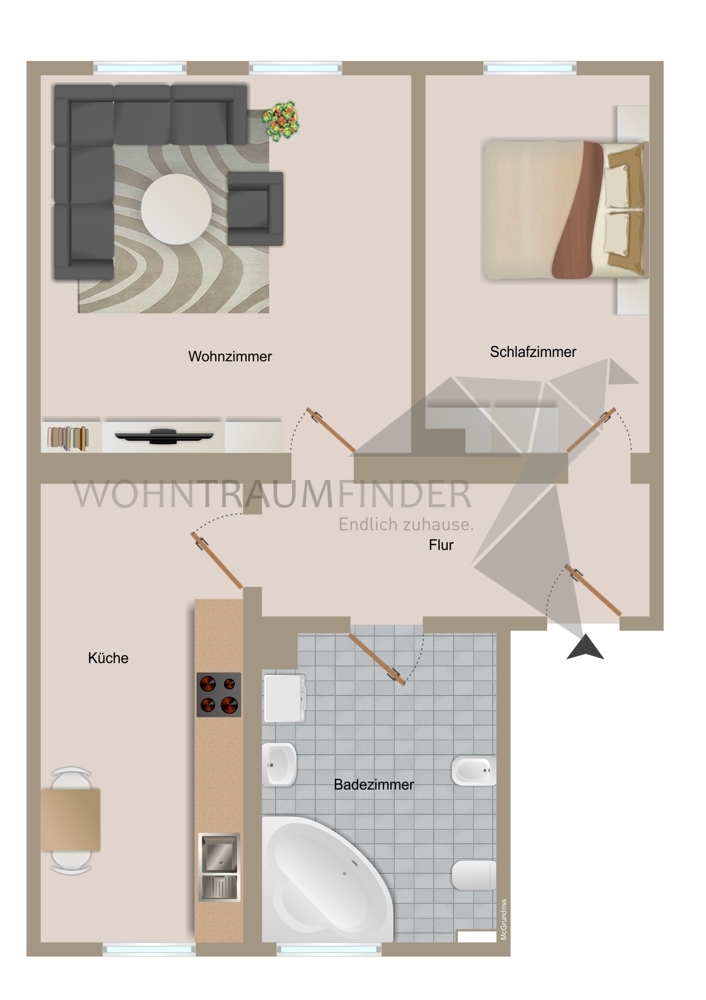 WE3 + WE5 Grundriss Mehrfamilienhaus Werdau