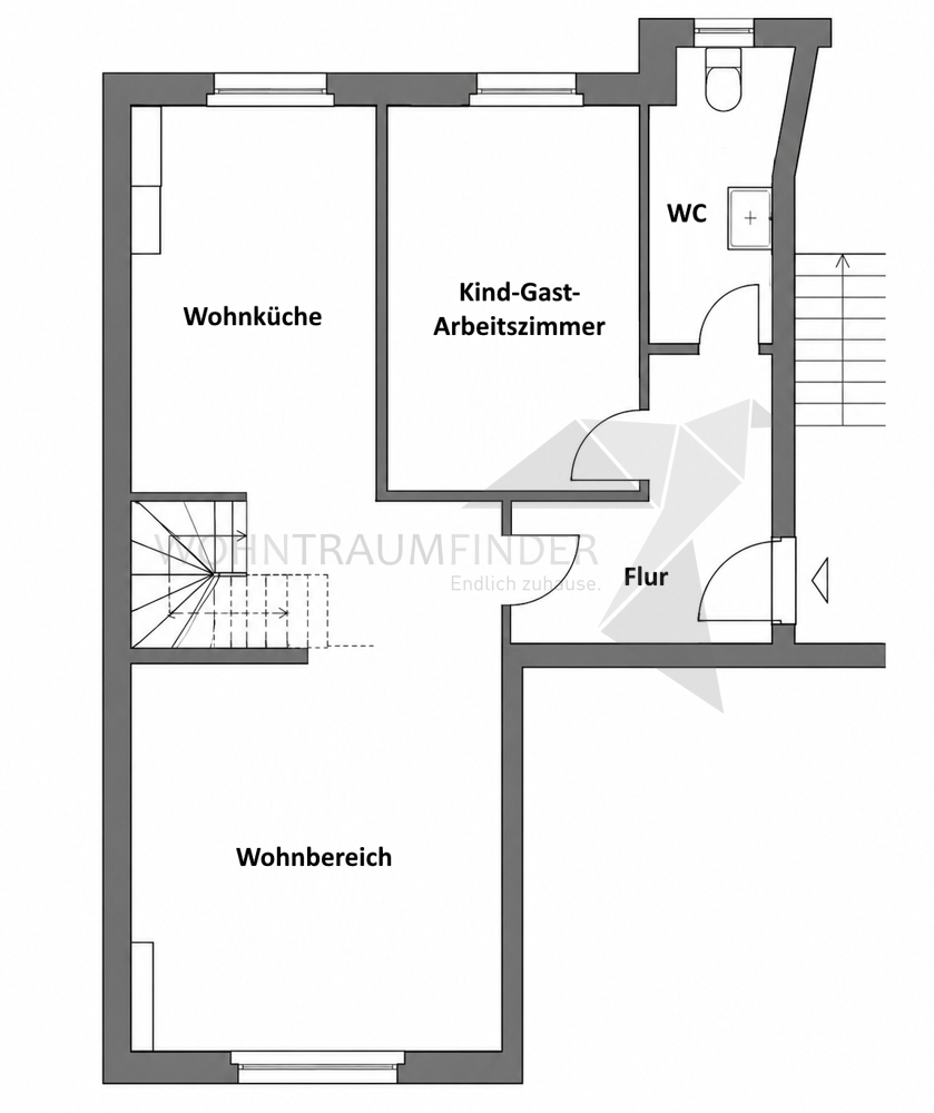 Grundriss UG Maisonettewohnung Chemnitz