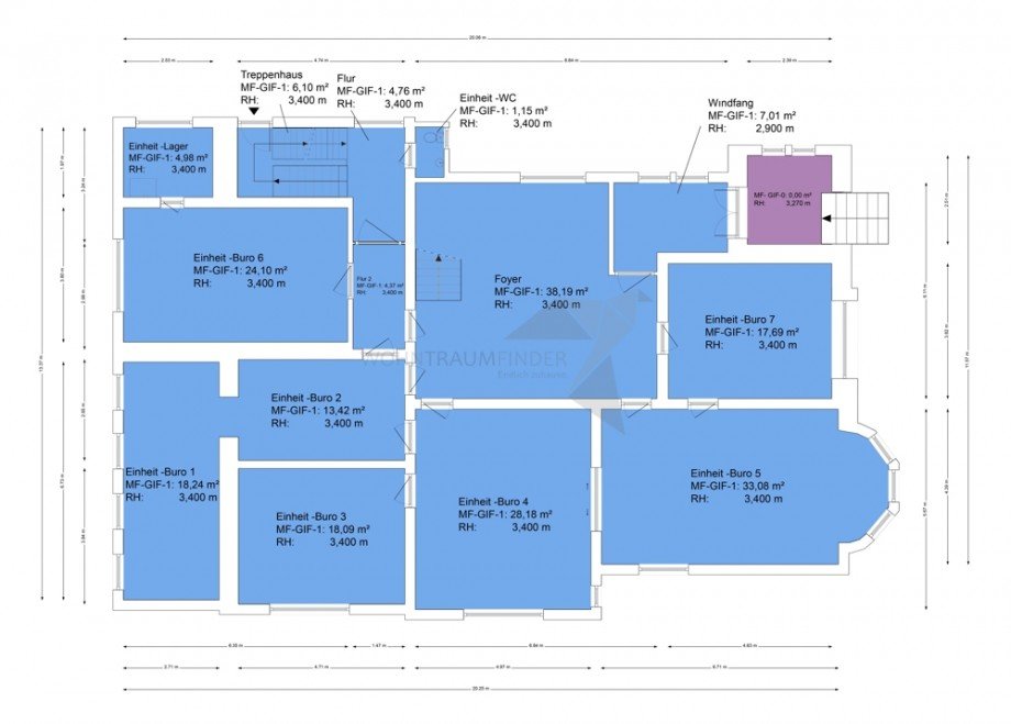 Grundriss Erdgeschoss B�rohaus Chemnitz