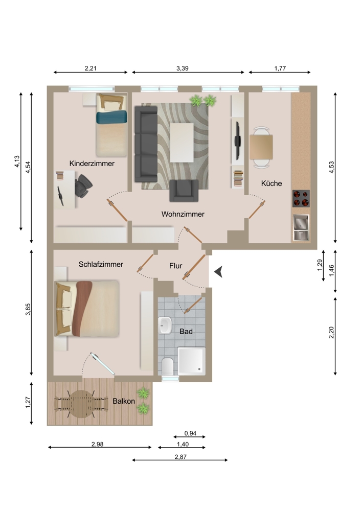 Grundriss Etagenwohnung Zwickau