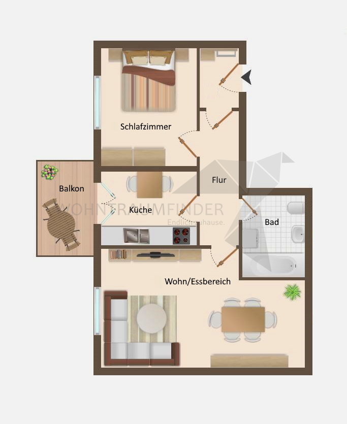 Grundriss Etagenwohnung Burkhardtsdorf, Erzgebirgskreis