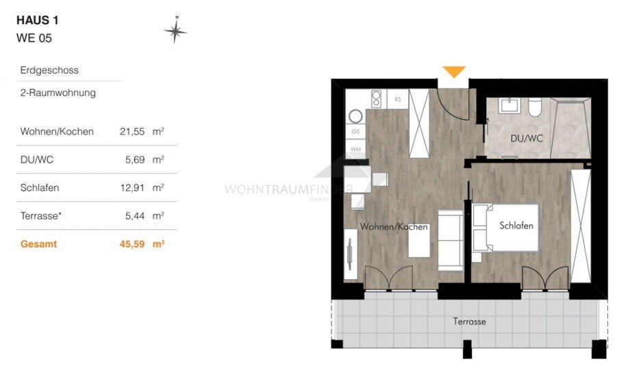 Grundriss H1 WE05 Erdgeschosswohnung Chemnitz