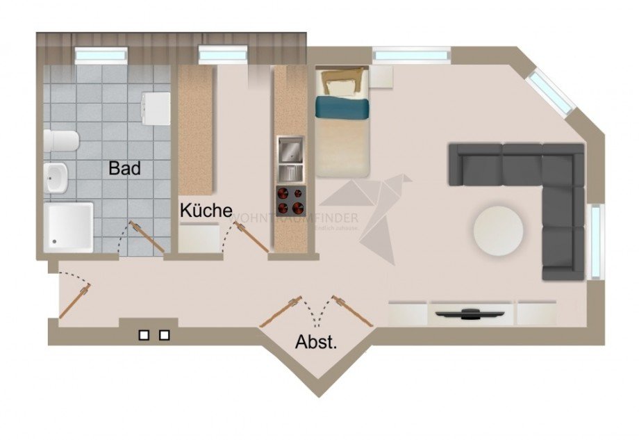 Grundriss Dachgeschosswohnung Zwickau